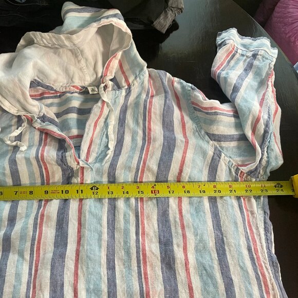 L.L. Bean Women's Linen Striped Beach Hoodie Large - Picture 7 of 8
